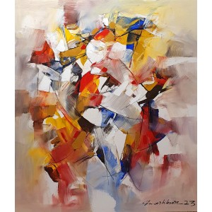Mashkoor Raza, 30 x 36 Inch, Oil on Canvas, Abstract Painting, AC-MR-596